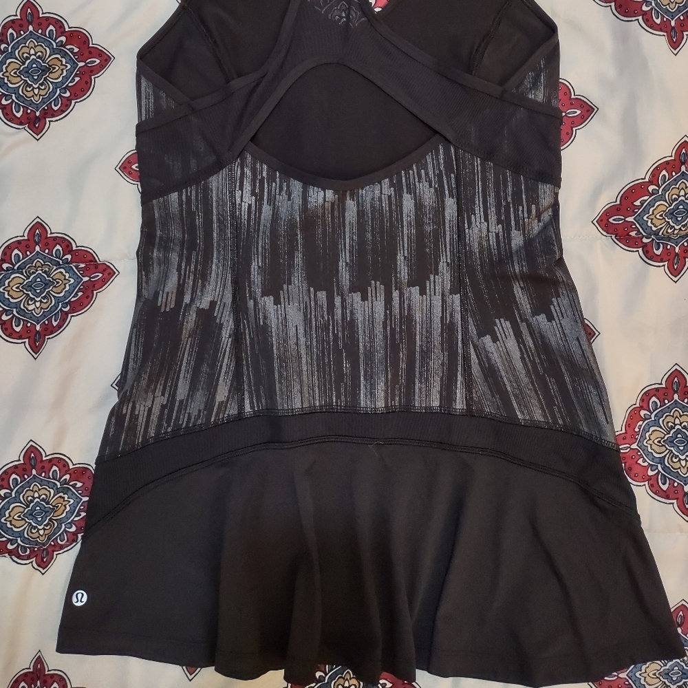Lululemon athletica Ace Dress In black scratch match multi size 8 LIKE NEW! RARE